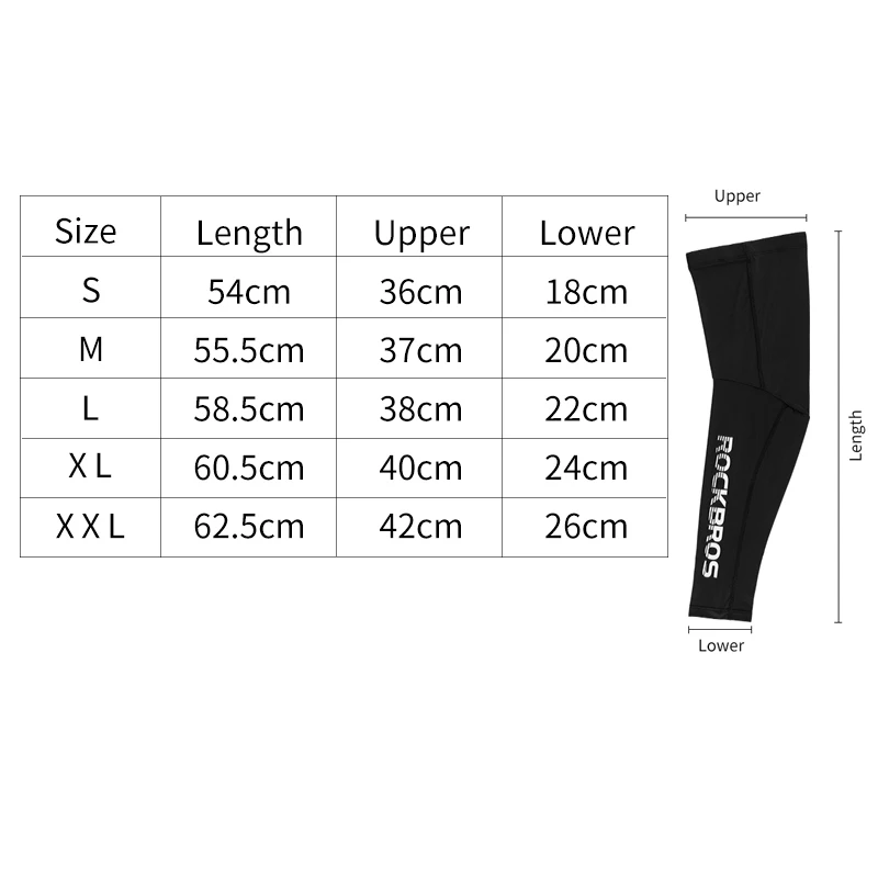 ROCKBROS Cycling Legwarmers Ice Silk Lycra Anti-UV Running Basketball Tights Compression Leggings Ergonomic Design Unisex