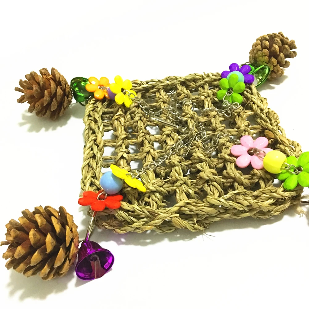 Pet Bird Pine Cone Bell безвредные Висячие качели гамак платформа укусаемые интерактивные игрушки