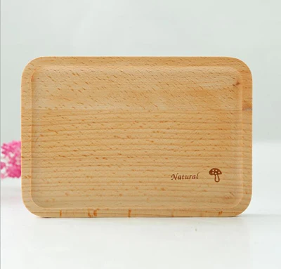 Simplicity Wooden tray Children's non-divided plate Rectangular breakfast plate Tea Tray Fruit Plate Restaurant Wooden Utensils - Цвет: A