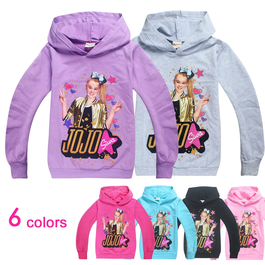 JOJO Siwa/толстовка с длинными рукавами для девочек от 4 до 12 лет хлопковый