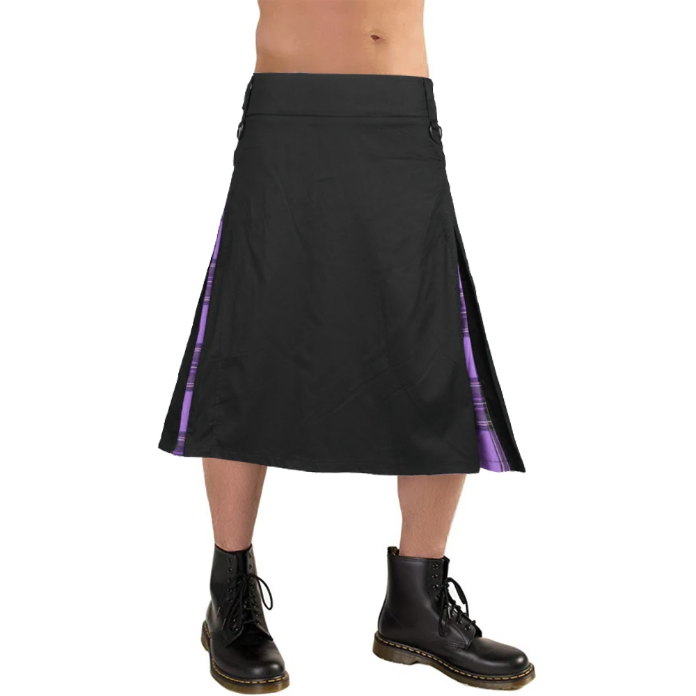 Шотландские мужские килт унисекс косплей шотландский классический ретро готический плиссированные юбки хип хоп шорты с поясом карман до колена килты