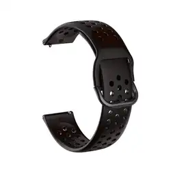 20mm Soft Silicone Replacement Watch Band Wrist Strap for 20mm width strap (Black)