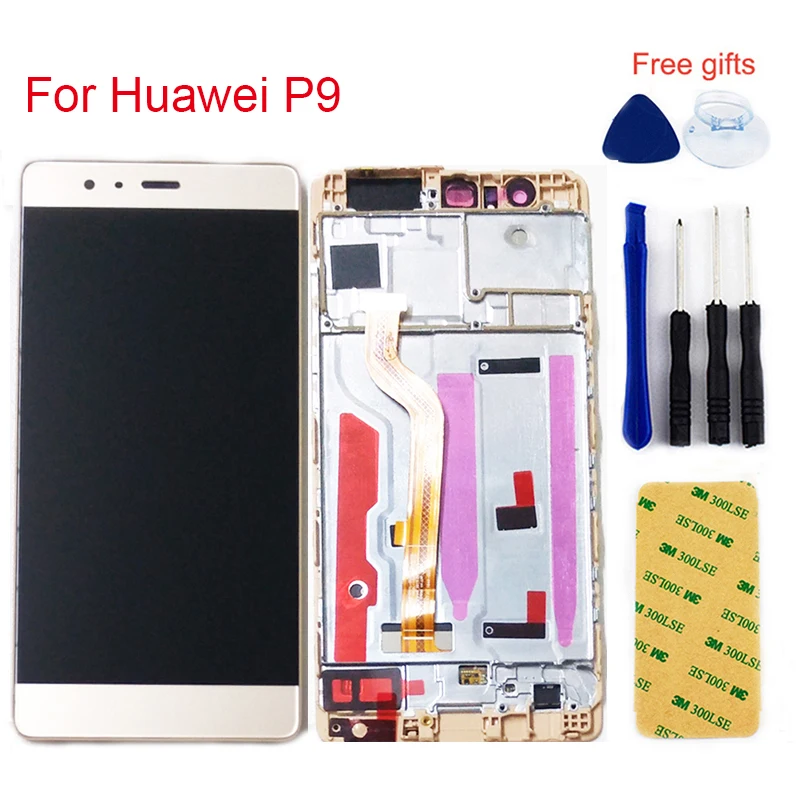 

LCD For Huawei P9 LCD Display EVA-L09 EVA-L19 LCD Screen Panel Touch Screen Digitizer Sensor Glass P9 LCD Panel Assembly Frame