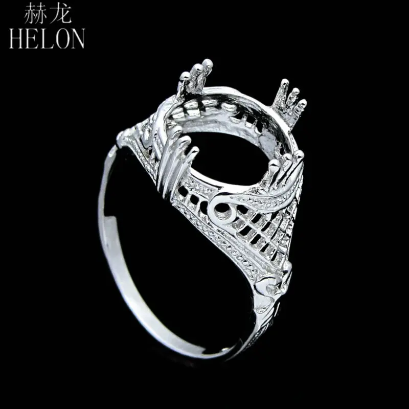 HELON, 10,5 мм, круглая огранка, Стерлинговое Серебро, 925, полукрепление, кольцо, установка, для женщин, Solitaire, Ретро стиль, модное, хорошее ювелирное изделие, кольцо