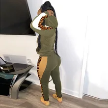 Осенне-зимние женские толстовки с леопардовым принтом и длинным рукавом, длинные брюки-карандаш, костюмы, комплект из двух предметов, повседневные спортивные комбинезоны, наряды