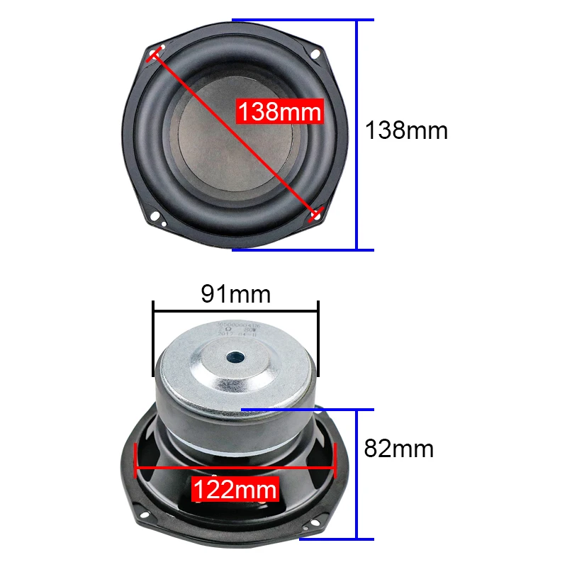 Unidade de Alto-falante Borda de Borracha para Carro Motorista de Áudio Ghxamp Polegada Woofer Subwoofer 2ohm 80w High-end Baixo Longo Curso Casa Diy 5.25 - Image 2