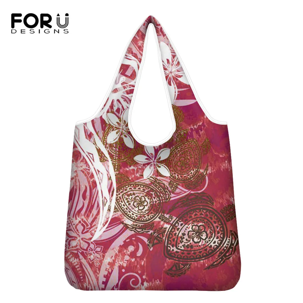 

FORUDESIGNS Elegant Women Shopping Bag Hawaiian Samoan Polynesian Lava Ocean Tribal Prints Ladies Reusable Eco-Friendly Bags New