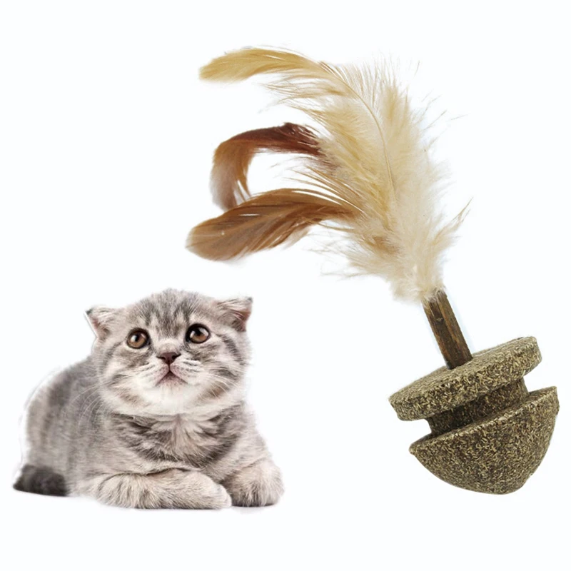 Кошка мята гироскоп игрушка с пером кошка Мятные шарики игрушка интерактивная игрушка-тизер для кошек кошки домашние Принадлежности для упражнений