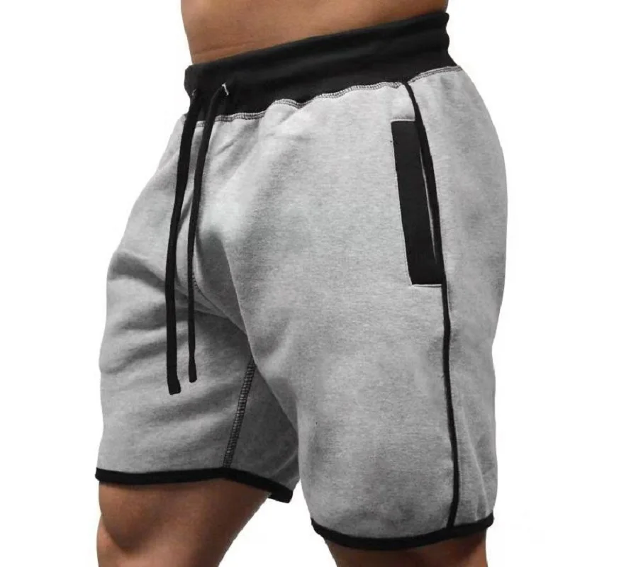 2021 Men's Casual Sports Shorts Color Matching Zipper Design Slim Fit