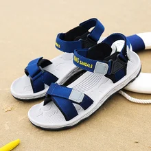 Men's Summer Sandals High Quality Casual Style Beach Shoes Male Outdoor Holiday Travel Footwear Teenager Youth Velcro Sandals