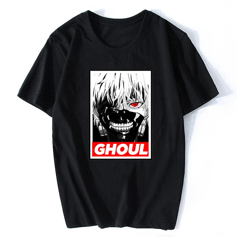 Японское аниме Kaneki футболка в стиле японского гула Мужская Высококачественная