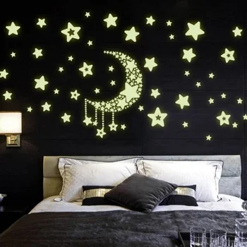 

Luminous Wall Stickers Starry Sky Night Fluorescent Stickers Removable Waterproof PVC Wall Decal Kids Room Decor