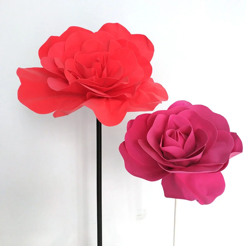 

Giant PE Foam Rose Artificial Fake Flowers Rose for Wedding Flower Wall Background Wedding Decoration Mall Window Layout Roses