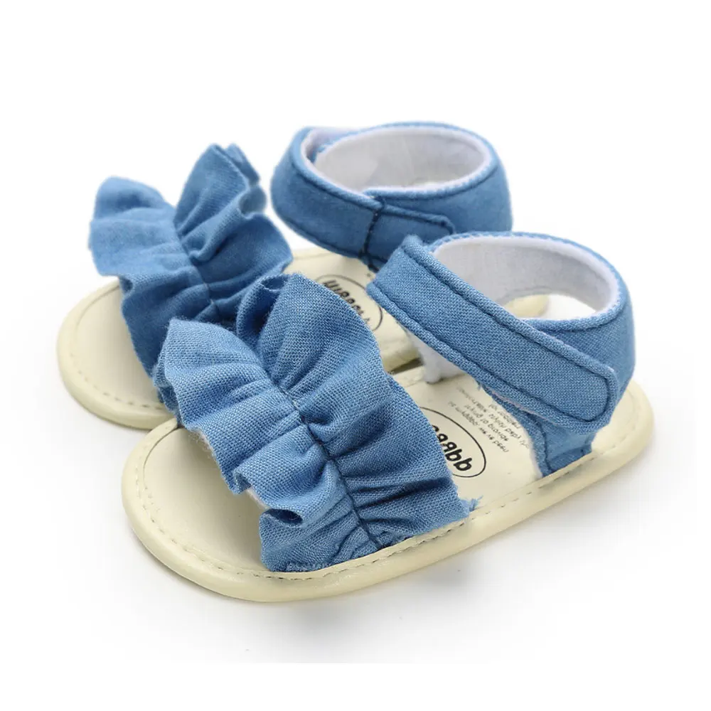 Infant Baby Girls First Walker Sandals Ruffle Summer Bows Baby Girl