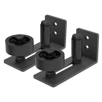 

Heavy Duty Sliding Barn Door Floor Guide,Adjustable Roller,Flush Bottom Design,Floor and Door Panel Black, Set of 2