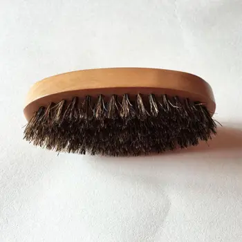 Men Boar Hair Bristle Beard Mustache Brush Military Hard Round Wood Handle Personal Cleaning Care New Arrival 5