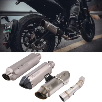 

For Benelli Leoncino 250 TRK251 Motorcycle Exhaust Pipe Middle Link Pipe Slip On 51 mm Muffler Removable Db Killer Escape