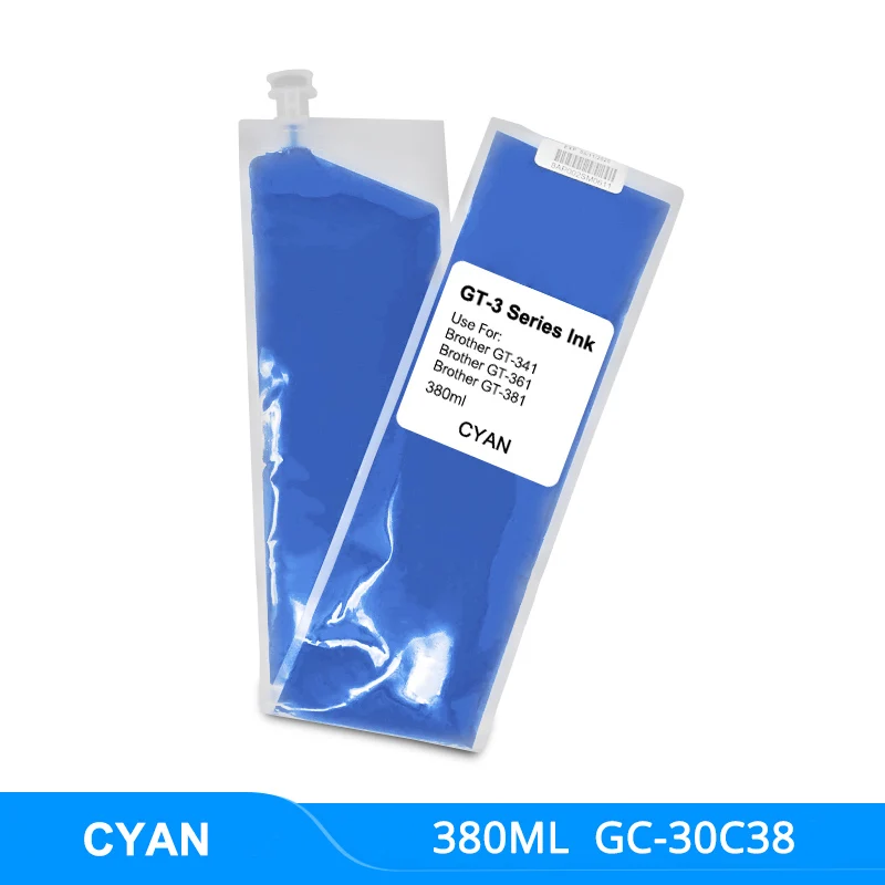 380ml Cyan GT-3 DTG чернила для текстиля Замена чернильная коробка для брата GT-341 GT-361 GT-381 GT3 серии швейный принтер(6 видов цветов на выбор - Цвет: 380ml Cyan