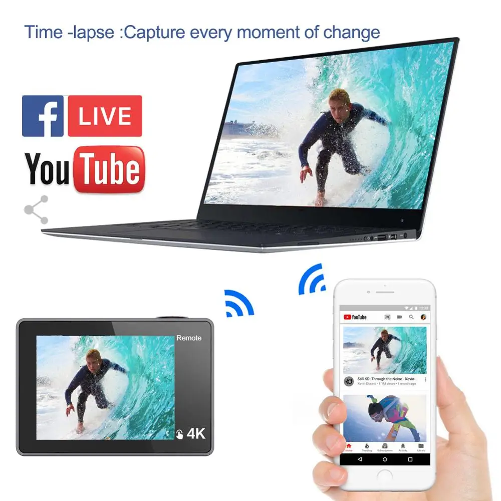GEEKAM Action Camera T1 Touch Screen Ultra HD 4K