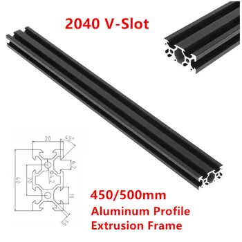 

1pcs 450/500mm Black 2040 V-Slot Aluminum Profile Extrusion Frame For CNC Laser Engraving Machine Tool Woodworking DIY