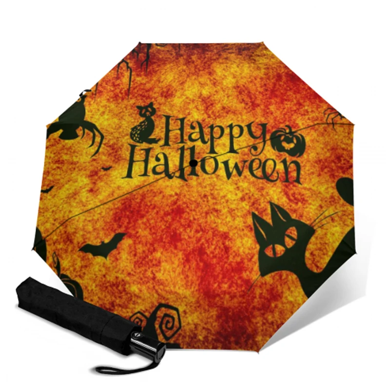 Luxury Automatic tri-fold umbrella Windproof Sunny And Rainny Umbrella Travel Sun Umbrellas Women's Printing Umbrellas For men