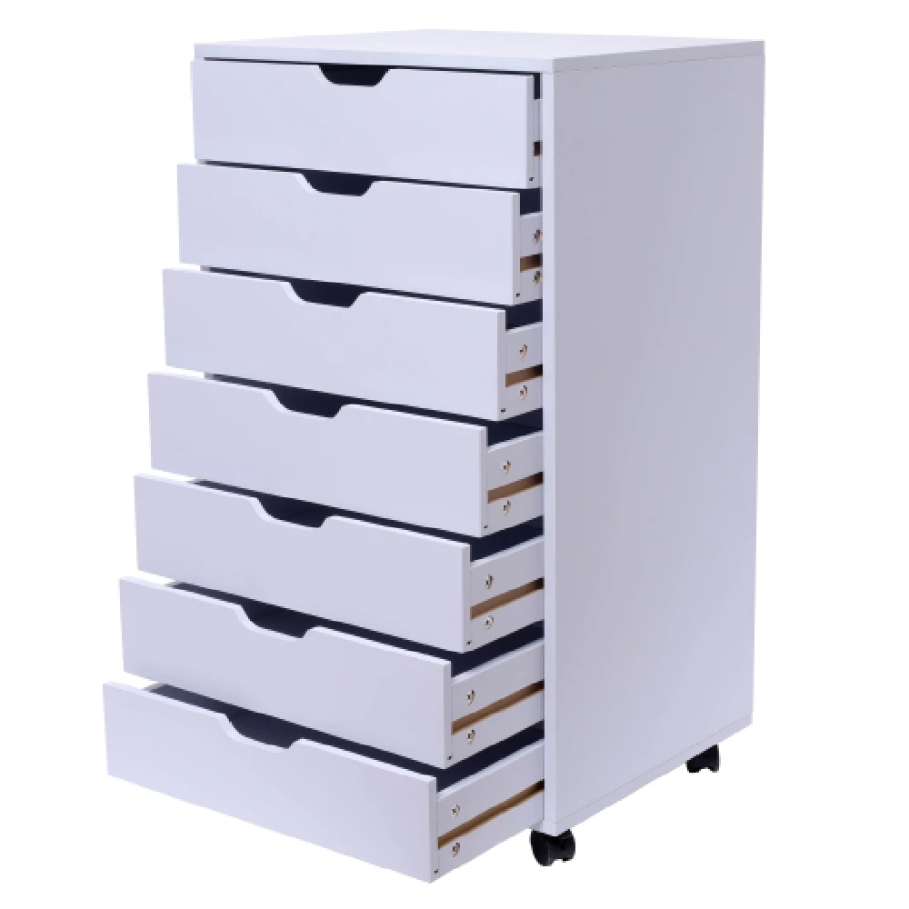 Two Colors  File Cabinet  7-Drawer Wood Filing Cabinet  Mobile Storage Cabinet for Closet / Office  Office Cabinet US Warehouse 