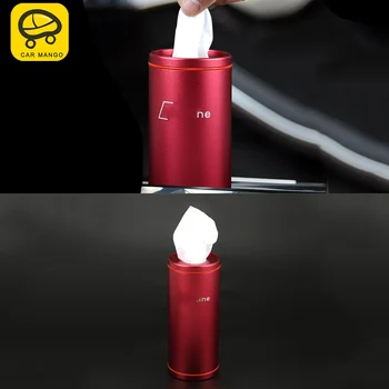 

CARMANGO Car Styling Aluminum Tissue Box Napkin Paper Container Case Interior Accessories for Audi Q3 8U 2016 2017 2018
