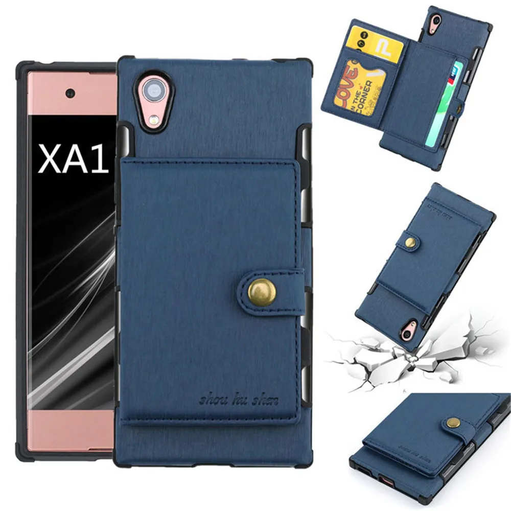 Чехол для Sony XA1 UITRA XZ1 XPERIA L1 чехол с бумажником держатель карт задняя крышка