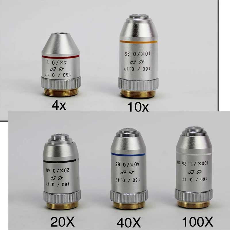 Microscope Lens,4X 185 Biological Microscope Achromatic Objectives Lens  160/0.17 5×5×5cm Eliminate Unwanted Reflections