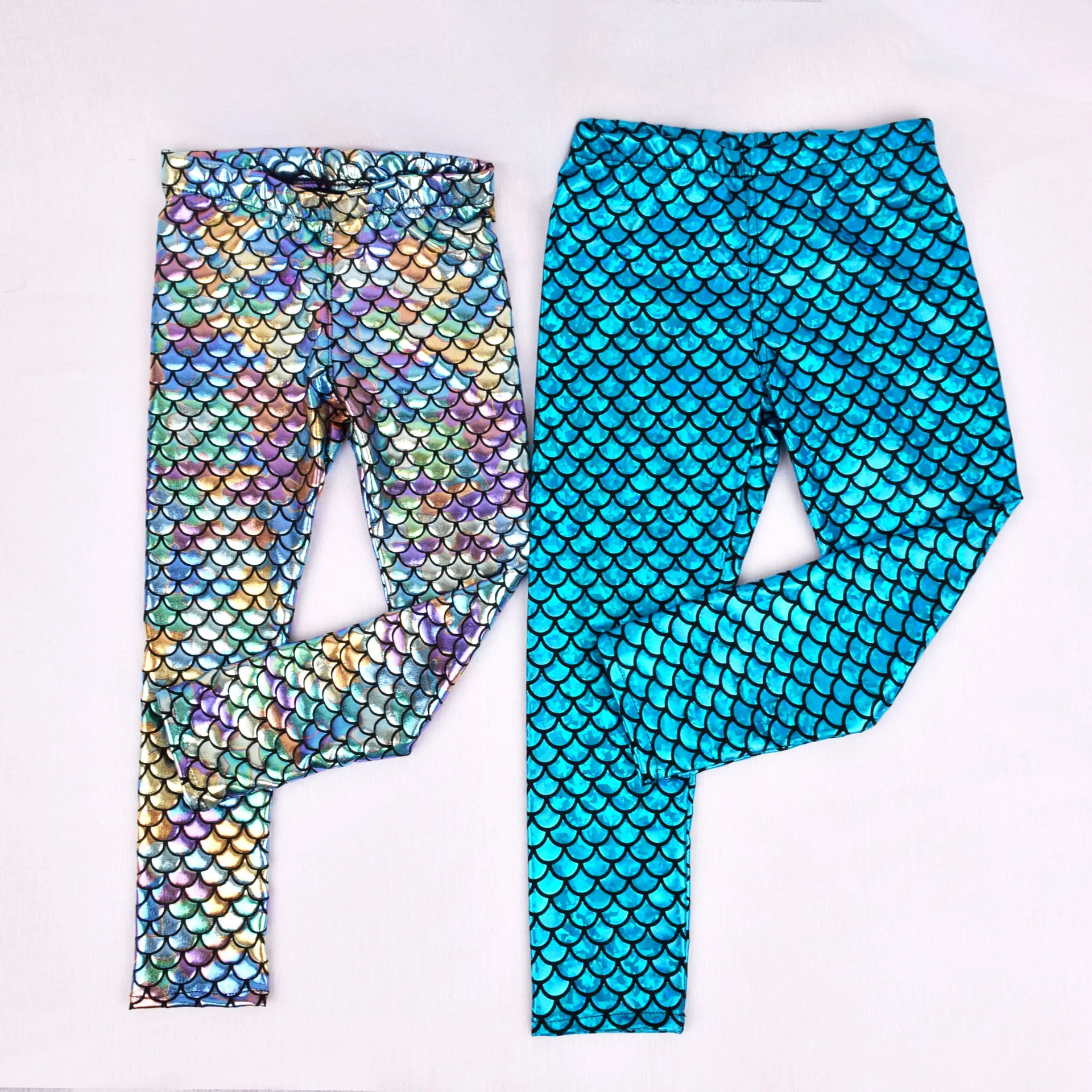 Fish Scale Leggings Girl Pants Soft Elastic Kids Leggings Mermaid Girls Skinny Pants Trouser Children Trousers Summer Clothes girls pants kids pants girls trousers