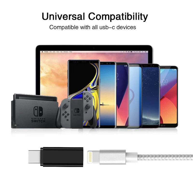 Металлический IOS Женский к USB C Мужской адаптер для samsung Galaxy S8 S9 S10 Plus huawei P20 P30 Pro 8 Pin к type-c зарядный конвертер