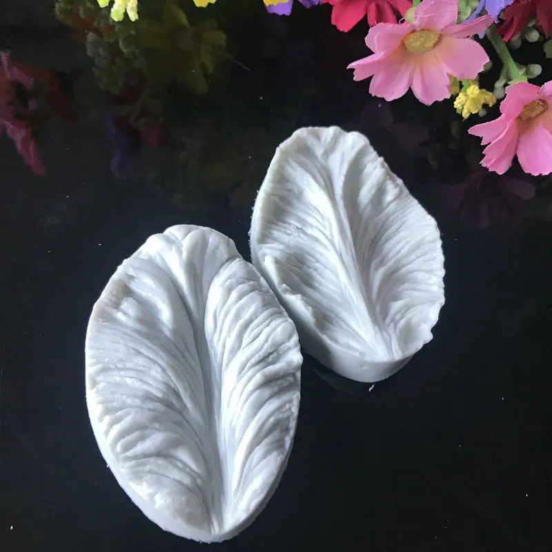 Silica Gel Fondant Mould Stereo Lily Petal Leaves Leaf Texture Mode Collection Bakery Fondant Cake Clay