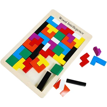 

Children'S Early Educational Wooden Toys Tetris Puzzle For Kids Wood Puzzle Box Jigsaw Game Intelligence Education Gift