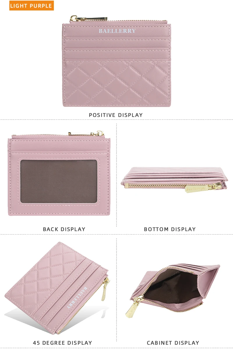 Women Small Wallet Credit Multi-Card Holder Package Fashion PU Function Zipper Ultra-Thin Organizer Case Student Lady Coin Purse
