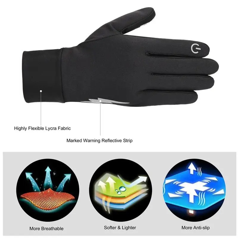 Vbiger Зимние перчатки для женщин и мужчин, теплые перчатки для рук, перчатки для сенсорного экрана, перчатки для спорта на открытом воздухе, велоспорта, пешего туризма, бега, вождения