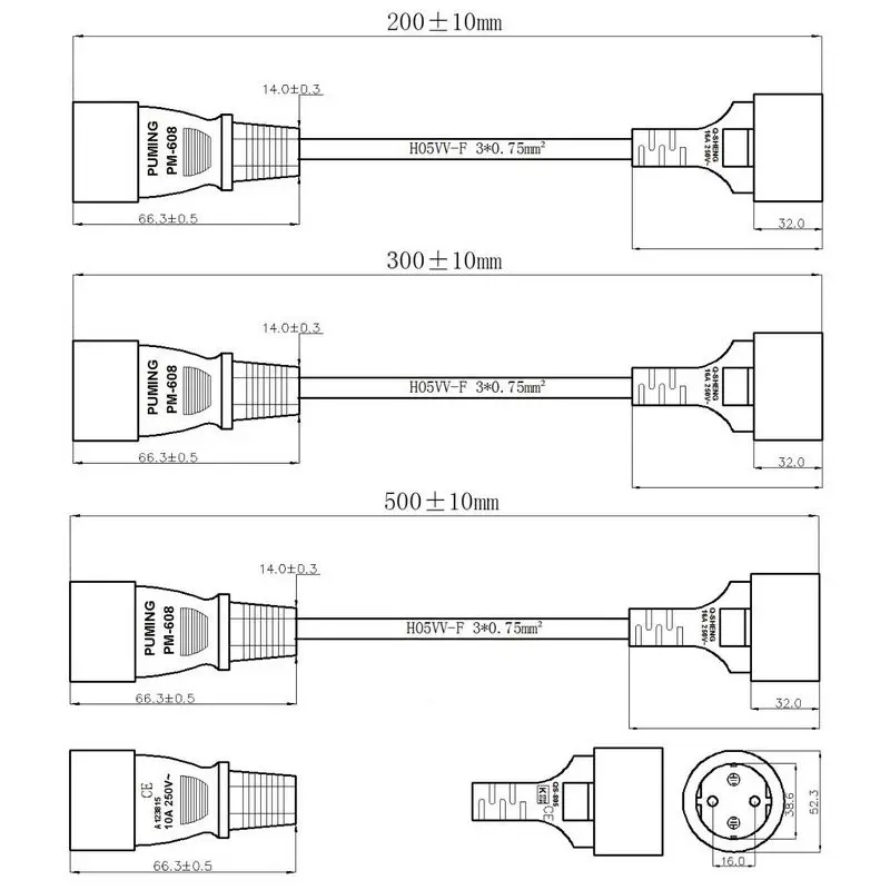 Кабель питания IEC 320 C14 в евророзетку Schuko шнур PDU UPS кабель CEE7/4 удлинитель 20 см 30 50