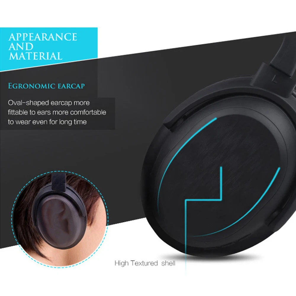 BH519 Active Noise Cancelling Bluetooth 5.0 Headphones Wireless Foldable Stereo Deep Bass Earphone Head Mounted Headset With Mic