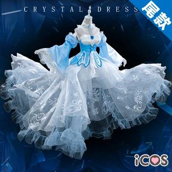 

Anime Re:Life in a different world from zero Rem Ice Crystal Flower Wedding Dress Cosplay Costume Women Cos Outfits H