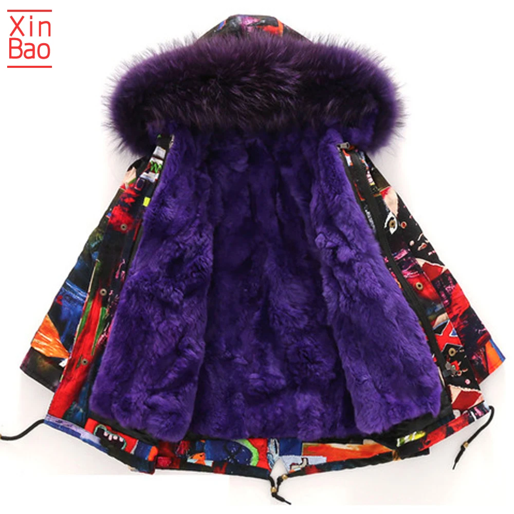 XINBAO/-30 теплое длинное модное зимнее Стеганое пальто для девочек пальто с капюшоном зимний комбинезон парка с густым мехом Подростковая верхняя одежда