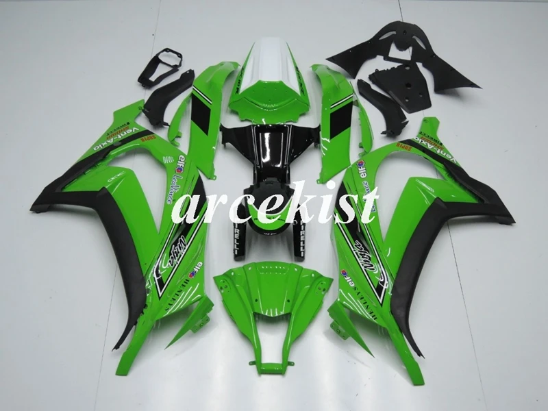 Green ABS полный набор обтекатели комплект подходит для kawasaki Ninja ZX-10R ZX10R 2011 2012 2013, 11, 12, 13, 14, 15 лет, цвета: зеленый, черный 87 - Цвет: Green