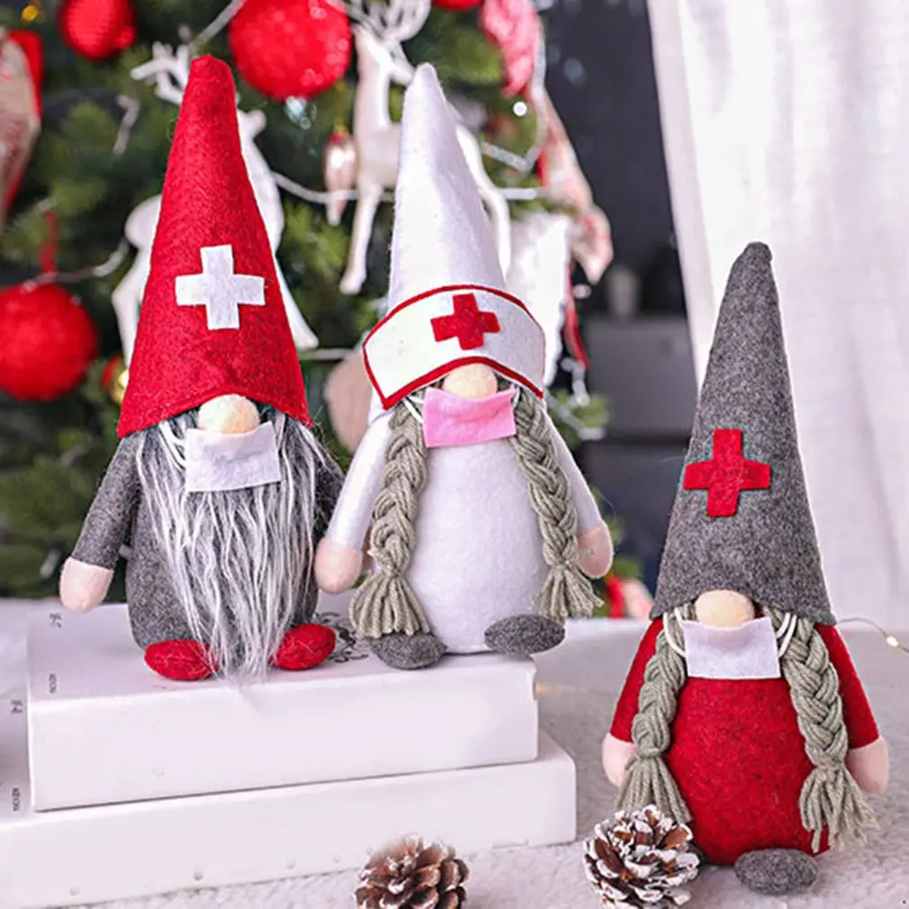 

Doctors Nurses Santa Faceless Dolls Christmas Decoration Funny Christmas Dolls New Style Supplies Chidlern Kids Presents
