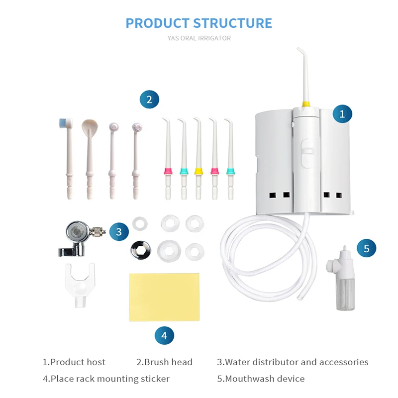 New Water Faucet Oral Irrigator Dental Flosser Portable  10 Tip Implement Irrigation Tooth Flossing Irrigation SPA Mouth Cleaner