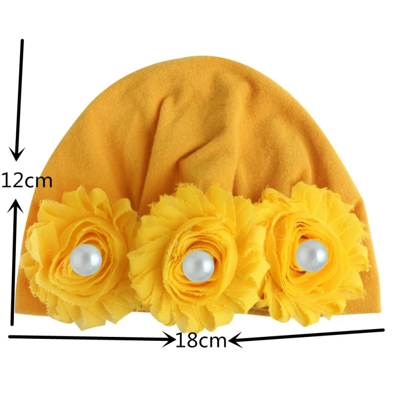 Мягкая эластичная чалма детская шапка головной убор Одежда для новорожденных цветочные жемчужные дизайнерские шапки для мальчиков и девочек