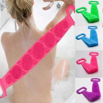 

Magic Silicone Brushes Bath Towels Rubbing Back Mud Peeling Body Massage Shower Extended Scrubber Skin Clean Shower Brushes#Y5