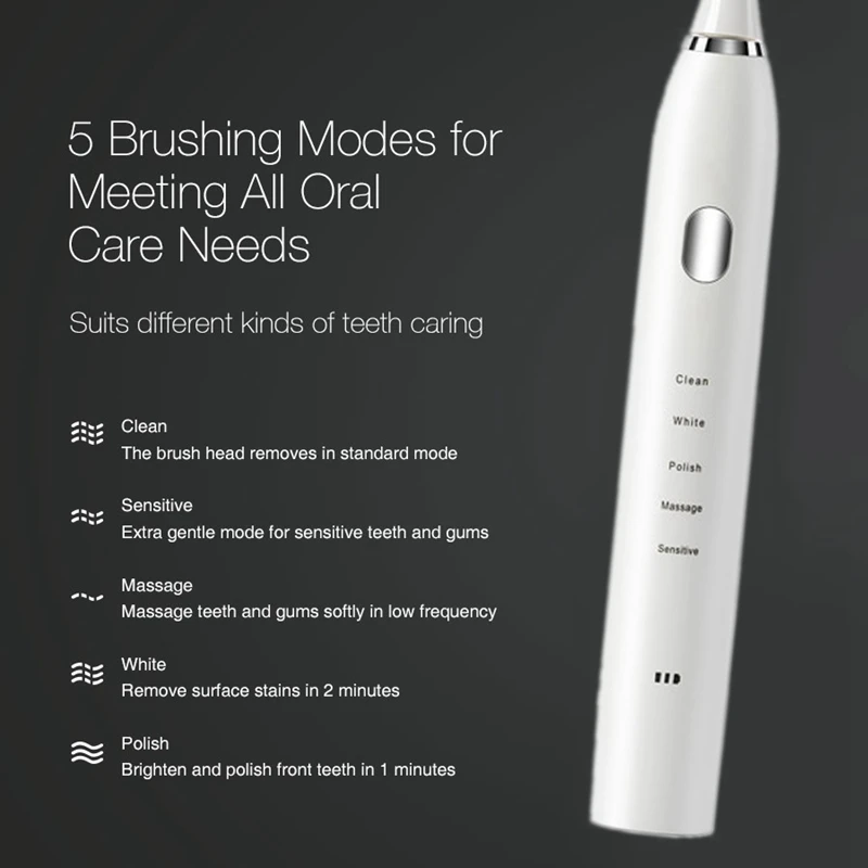 Electric Toothbrush Powerful Cleaning Rechargeable Toothbrush IPX7 Waterproof Included Toothbrush Electric Toothbrush Powerful Cleaning Rechargeable Toothbrush IPX7 Waterproof Included Toothbrush