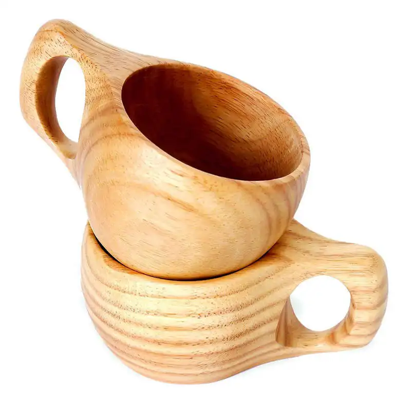 Wood Mug, Tea Cup, Novelty Coffee Mugs- Rubberwood