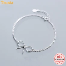 Trustdavis 925 пробы Серебряный двойной слой милый браслет с бантами 16 см для женщин ювелирные изделия из стерлингового серебра подарок DS454