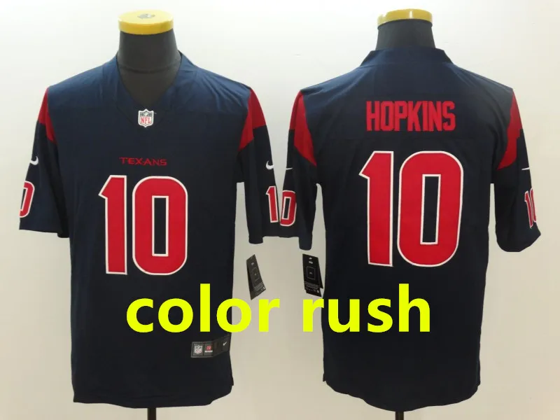 Коричневый Мужчины Хьюстон JJ Watt Deshaun Watson DeAndre Hopkins мужские цветные футбольные майки - Цвет: Коричневый