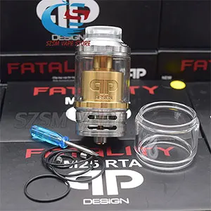 silver gold Qp fatality m25 rta 4 мл/5,5 мл стеклянный бак 25 мм диаметр верхней регулировки воздушного потока Атомайзеры vs Fatality RTA Juggerknot rta - Цвет: silver gold