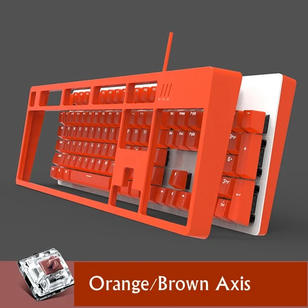 Orange Brown Axis Ajazz Douyu DKM150 эргономичная USB Проводная Механическая клавиатура с подсветкой съемные панели антипризрачные ключи черный, синий, коричневый, красный ось - Цвет: Orange Brown Axis